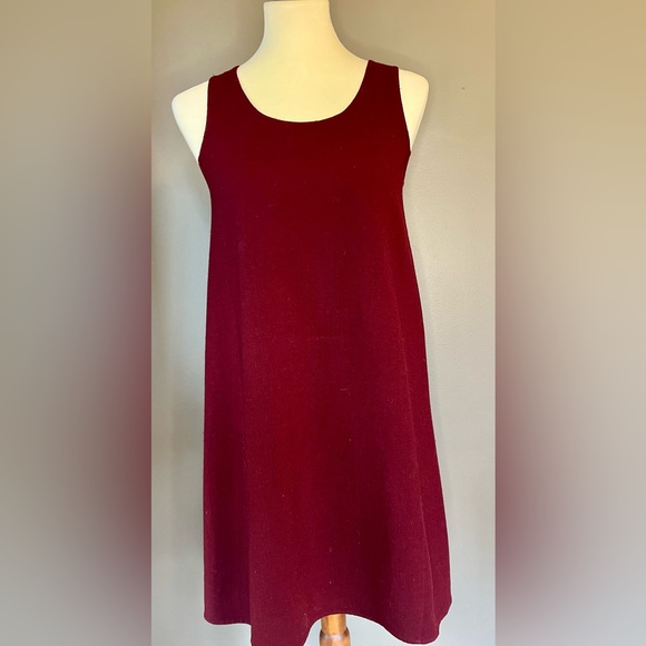 NWOT THEORY Kestel Saxton Sumac Virgin Wool Shift Dress Maroon Size Petite - Picture 3 of 10